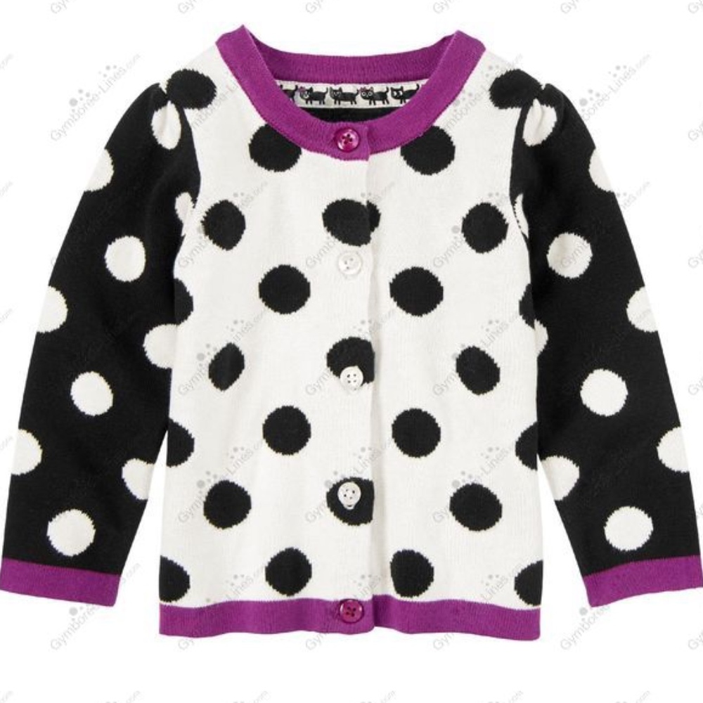 Gymboree polka dot knit cardigan.
